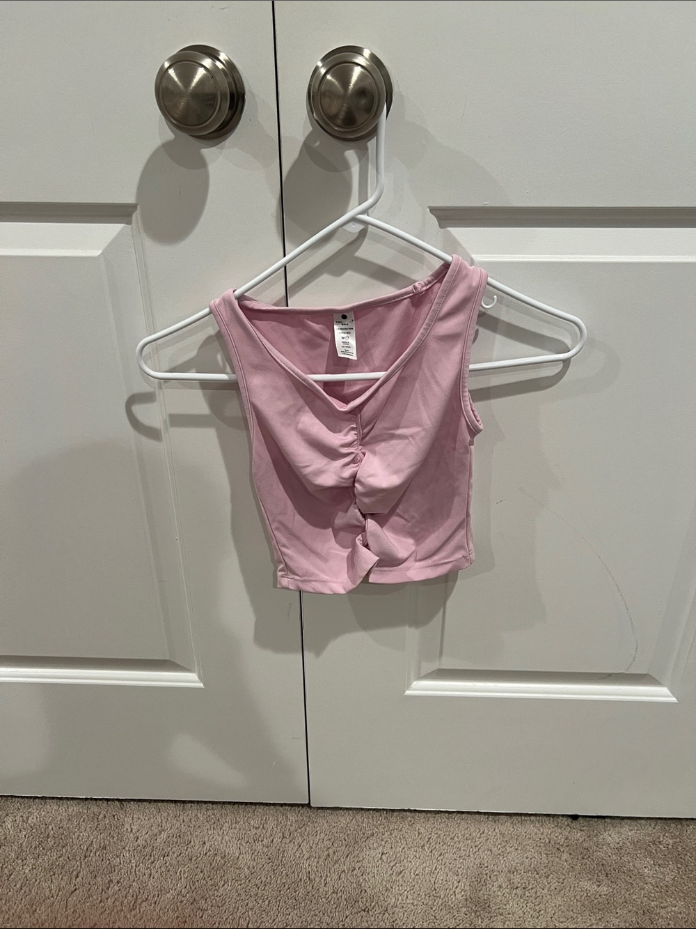 Yogalicious Pink Twist-Front Crop Tank